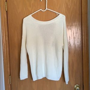 Cream open back sweater.